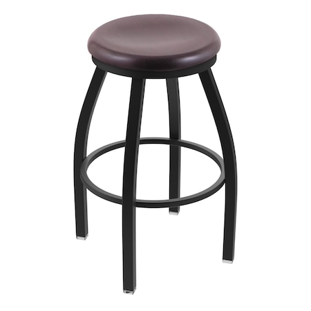 25 Swivel Counter Stool,Black Wrinkle,Dark Cherry Oak Seat